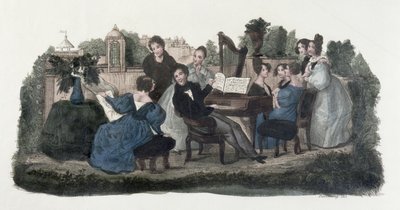 Musical Gathering in a Garden by Duvelleroy